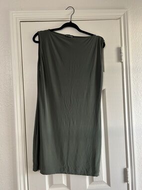 PrettyLittleThing One-Shoulder Olive Green Shift Dress